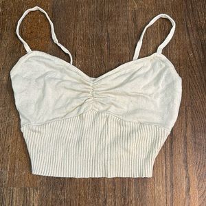 Off white cami cropped top. Knittted material